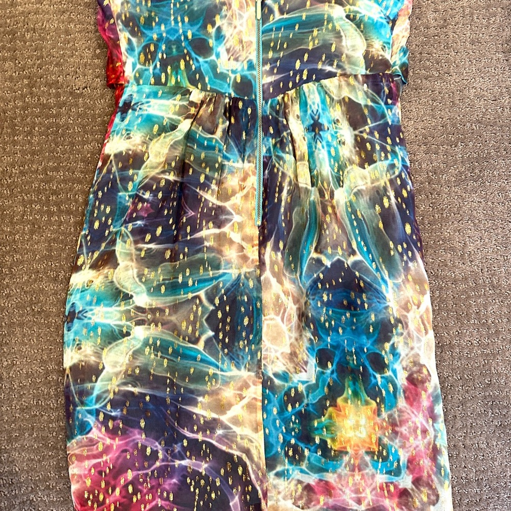 Nicole Miller Strapless Multicolor Abstract Print Dress - Picture 7 of 8